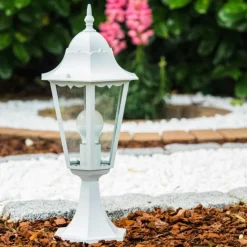 Luminaires Rustiques-hofstein Borne lumineuse blanche Blanc, 1 lumière