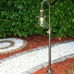 Lampes Dorées-hofstein Borne lumineuse BORKAN Brun doré, 1 lumière, Détecteur de mouvement