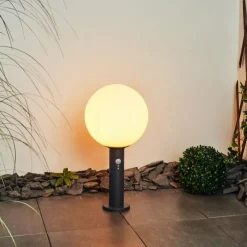 hofstein Borne lumineuse Bubodefo Anthracite, 1 lumière, Détecteur de mouvement