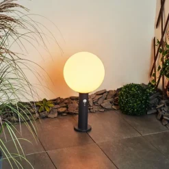 hofstein Borne lumineuse Bubodefo Anthracite, 1 lumière, Détecteur de mouvement