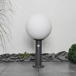 hofstein Borne lumineuse Bubodefo Anthracite, 1 lumière, Détecteur de mouvement