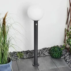 hofstein Borne lumineuse Bubodefo Anthracite, 1 lumière, Détecteur de mouvement