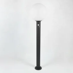 hofstein Borne lumineuse Bubodefo Anthracite, 1 lumière, Détecteur de mouvement