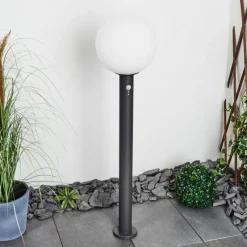 hofstein Borne lumineuse Bubodefo Anthracite, 1 lumière, Détecteur de mouvement