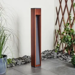 Lampes En Bois-hofstein Borne lumineuse Byremo Bois foncé, Noir, 1 lumière