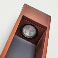 Lampes En Bois-hofstein Borne lumineuse Byremo Bois foncé, Noir, 1 lumière