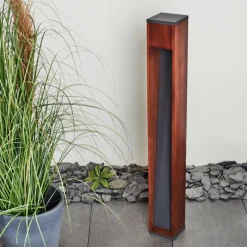 Lampes En Bois-hofstein Borne lumineuse Byremo Bois foncé, Noir, 1 lumière