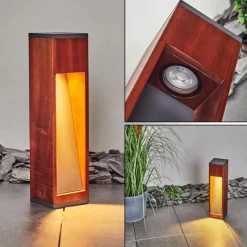 Lampes En Bois-hofstein Borne lumineuse Byremo Bois foncé, Noir, 1 lumière