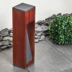 Lampes En Bois-hofstein Borne lumineuse Byremo Bois foncé, Noir, 1 lumière