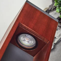 Lampes En Bois-hofstein Borne lumineuse Byremo Bois foncé, Noir, 1 lumière