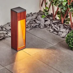 Lampes En Bois-hofstein Borne lumineuse Byremo Bois foncé, Noir, 1 lumière