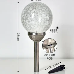 Luminaires Rustiques-hofstein Borne lumineuse Carbonia LED Argenté, 2 lumières, Changeur de couleurs