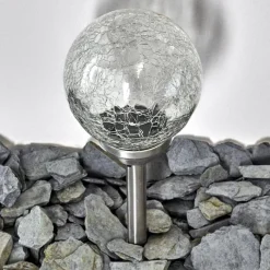 Luminaires Rustiques-hofstein Borne lumineuse Carbonia LED Argenté, 2 lumières, Changeur de couleurs