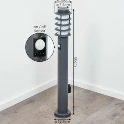 hofstein Borne lumineuse Caserta Anthracite, 1 lumière, Détecteur de mouvement