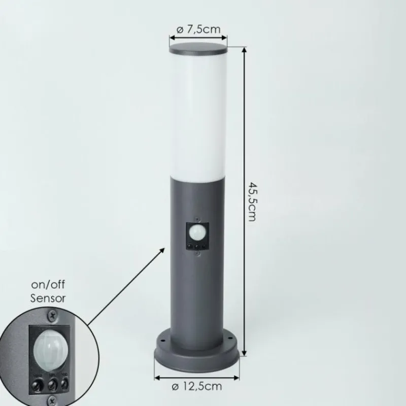 hofstein Borne lumineuse Caserta Anthracite, 1 lumière, Détecteur de mouvement