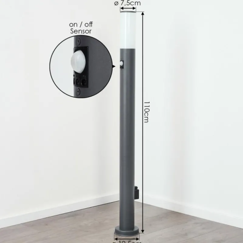 hofstein Borne lumineuse Caserta Anthracite, 1 lumière, Détecteur de mouvement