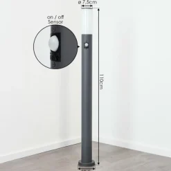 hofstein Borne lumineuse Caserta Anthracite, 1 lumière, Détecteur de mouvement