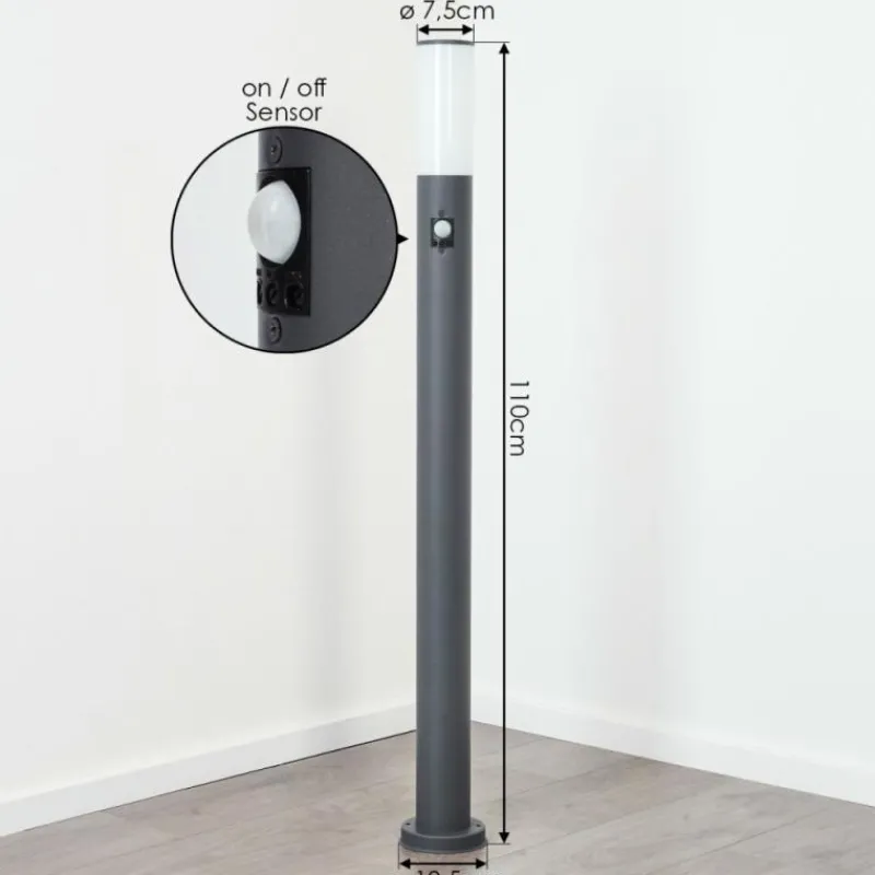 hofstein Borne lumineuse Caserta Anthracite, 1 lumière, Détecteur de mouvement