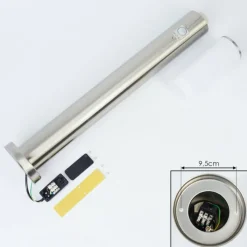 hofstein Borne lumineuse Caserta Nickel mat, Blanc, 1 lumière, Détecteur de mouvement