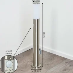 hofstein Borne lumineuse Caserta Nickel mat, 1 lumière, Détecteur de mouvement