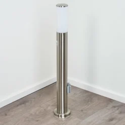 hofstein Borne lumineuse Caserta Nickel mat, 1 lumière, Détecteur de mouvement