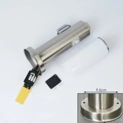 hofstein Borne lumineuse Caserta Nickel mat, 1 lumière, Détecteur de mouvement