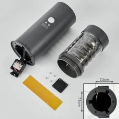 hofstein Borne lumineuse Dakar Anthracite, 1 lumière, Détecteur de mouvement