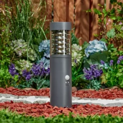 hofstein Borne lumineuse Dakar Anthracite, 1 lumière, Détecteur de mouvement