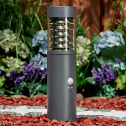 hofstein Borne lumineuse Dakar Anthracite, 1 lumière, Détecteur de mouvement