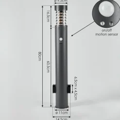 hofstein Borne lumineuse Dakar Anthracite, 1 lumière, Détecteur de mouvement