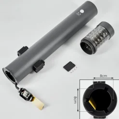 hofstein Borne lumineuse Dakar Anthracite, 1 lumière, Détecteur de mouvement