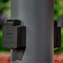 hofstein Borne lumineuse Dakar Anthracite, 1 lumière, Détecteur de mouvement