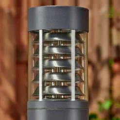 hofstein Borne lumineuse Dakar Anthracite, 1 lumière, Détecteur de mouvement