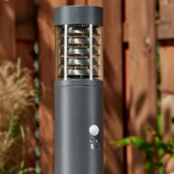 hofstein Borne lumineuse Dakar Anthracite, 1 lumière, Détecteur de mouvement