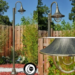 Luminaires Rustiques-hofstein Borne lumineuse Elgin Brun, Or, Noir, 1 lumière