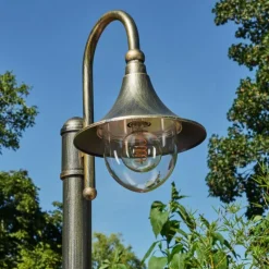 Luminaires Rustiques-hofstein Borne lumineuse Elgin Brun, Or, Noir, 1 lumière