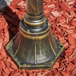 Luminaires Rustiques-hofstein Borne lumineuse Elgin Brun, Or, Noir, 1 lumière