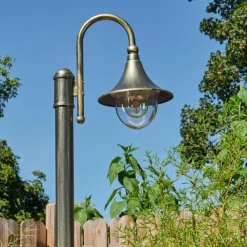 Luminaires Rustiques-hofstein Borne lumineuse Elgin Brun, Or, Noir, 1 lumière