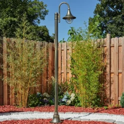 Luminaires Rustiques-hofstein Borne lumineuse Elgin Brun, Or, Noir, 1 lumière