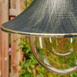 Luminaires Rustiques-hofstein Borne lumineuse Elgin Brun, Or, Noir, 1 lumière