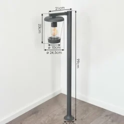 Lampes Vintages & Rétros-hofstein Borne lumineuse Eloida Anthracite, 1 lumière