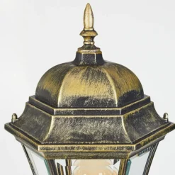 Luminaires Rustiques-hofstein Borne lumineuse Etoe Brun, Or, Noir, 1 lumière, Détecteur de mouvement