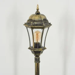 Luminaires Rustiques-hofstein Borne lumineuse Etoe Brun, Or, Noir, 1 lumière