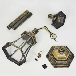 Luminaires Rustiques-hofstein Borne lumineuse Etoe Brun, Or, Noir, 1 lumière