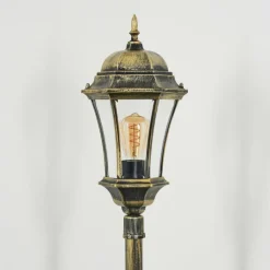 Luminaires Rustiques-hofstein Borne lumineuse Etoe Brun, Or, Noir, 1 lumière