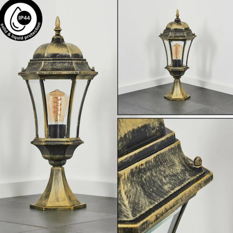 Luminaires Rustiques-hofstein Borne lumineuse Etoe Brun, Or, Noir, 1 lumière