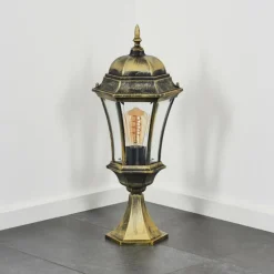 Luminaires Rustiques-hofstein Borne lumineuse Etoe Brun, Or, Noir, 1 lumière