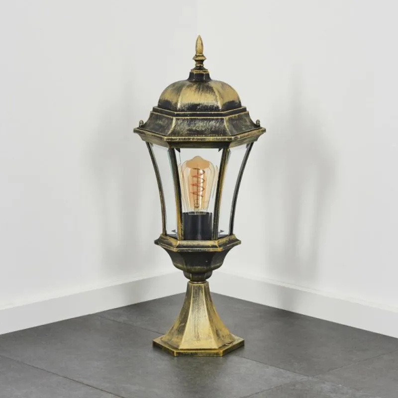 Luminaires Rustiques-hofstein Borne lumineuse Etoe Brun, Or, Noir, 1 lumière