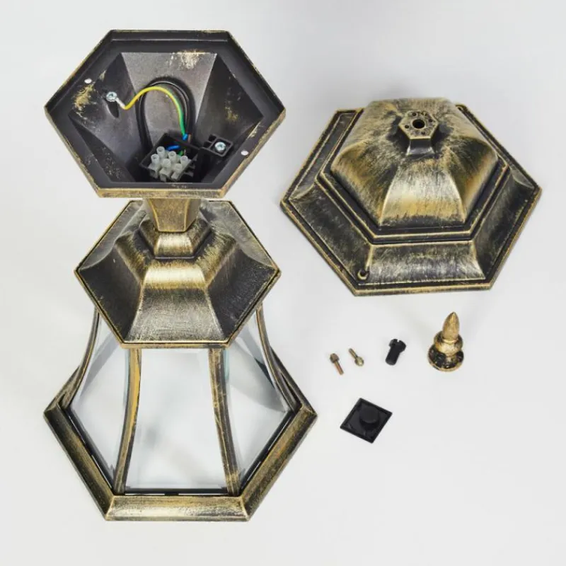 Luminaires Rustiques-hofstein Borne lumineuse Etoe Brun, Or, Noir, 1 lumière