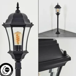 Luminaires Rustiques-hofstein Borne lumineuse Etoe Noir, 1 lumière